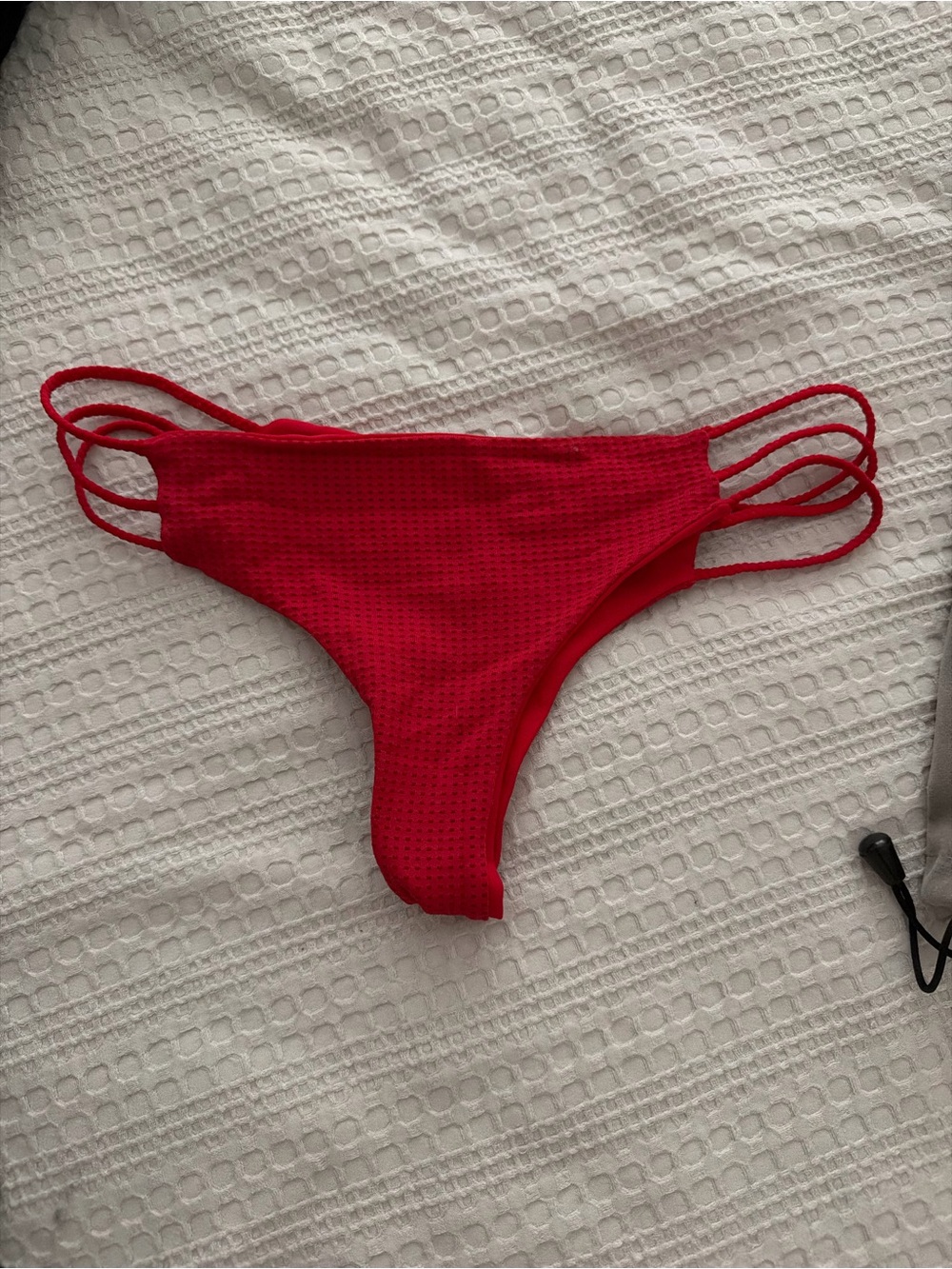 San Lorenzo Red Triple-Strap Bikini Bottom